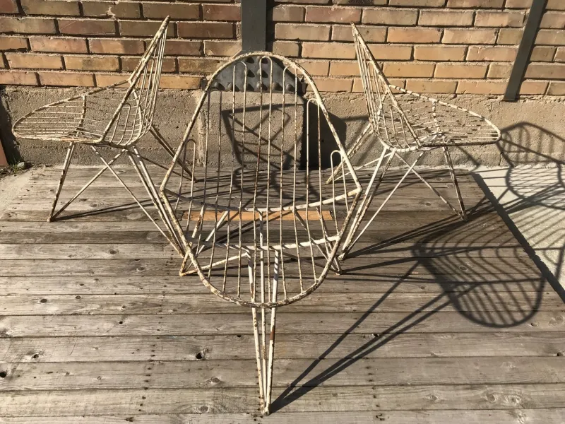 Pamono Tripod Iron Garden Chair, 1950s> Garden Seating