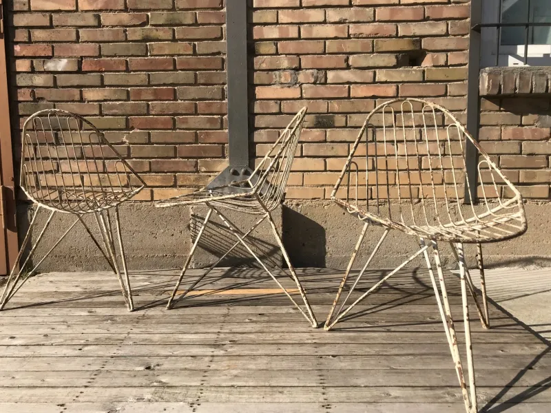 Pamono Tripod Iron Garden Chair, 1950s> Garden Seating