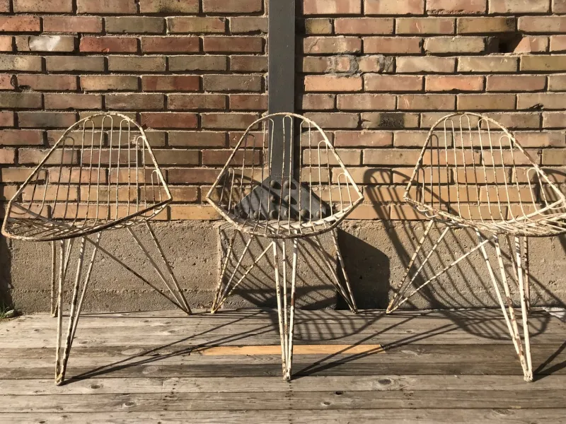 Pamono Tripod Iron Garden Chair, 1950s> Garden Seating