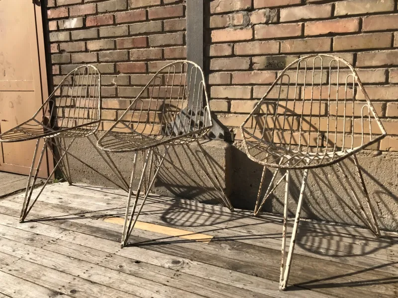 Pamono Tripod Iron Garden Chair, 1950s> Garden Seating