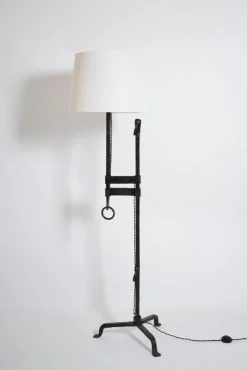 Sale Pamono Tripod Wrought Iron Floor Lamp, 1950s