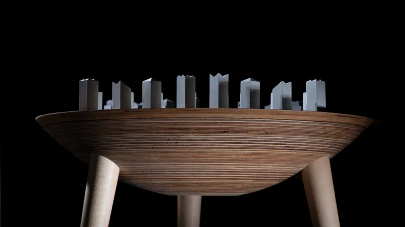 Pamono Trojan Chess Table from Futuro Studio, 2019, Set of 33> Game Tables