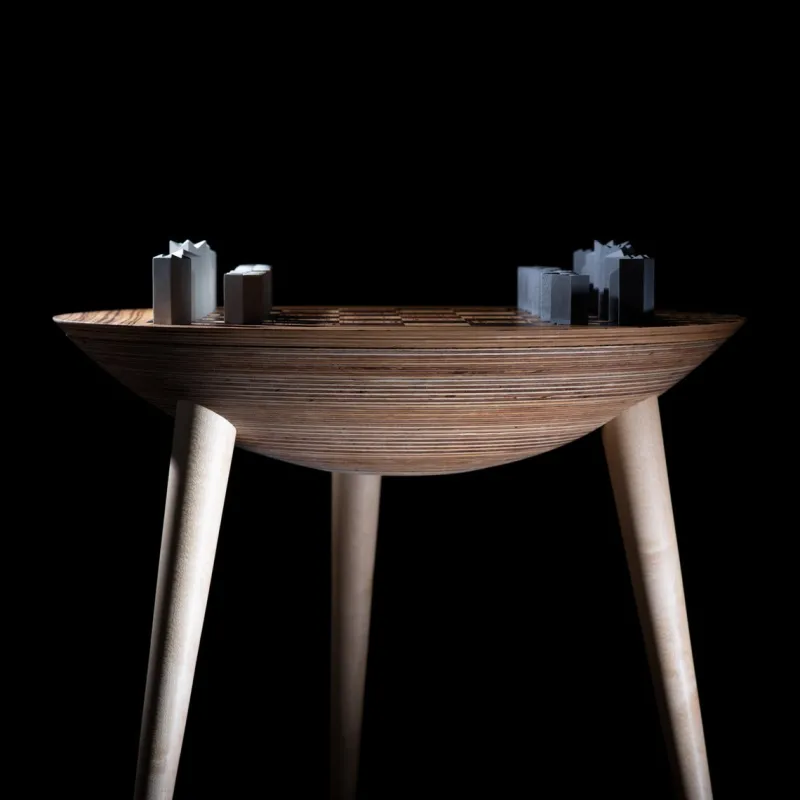 Pamono Trojan Chess Table from Futuro Studio, 2019, Set of 33> Game Tables