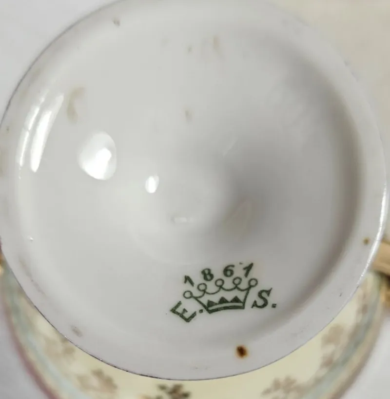 Discount Pamono Tête a Tête Service in Saxony Porcelain, 19th Century, Set of 7