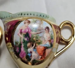 Discount Pamono Tête a Tête Service in Saxony Porcelain, 19th Century, Set of 7