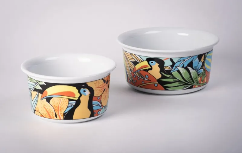 Pamono Tukan Dish and Bowls from Pillivuyt, France, Set of 3> Serving Dishes