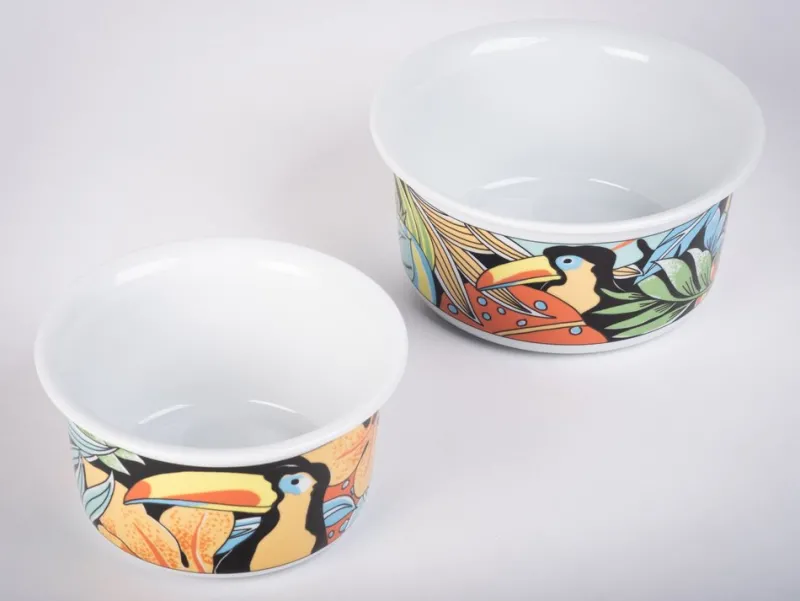 Pamono Tukan Dish and Bowls from Pillivuyt, France, Set of 3> Serving Dishes