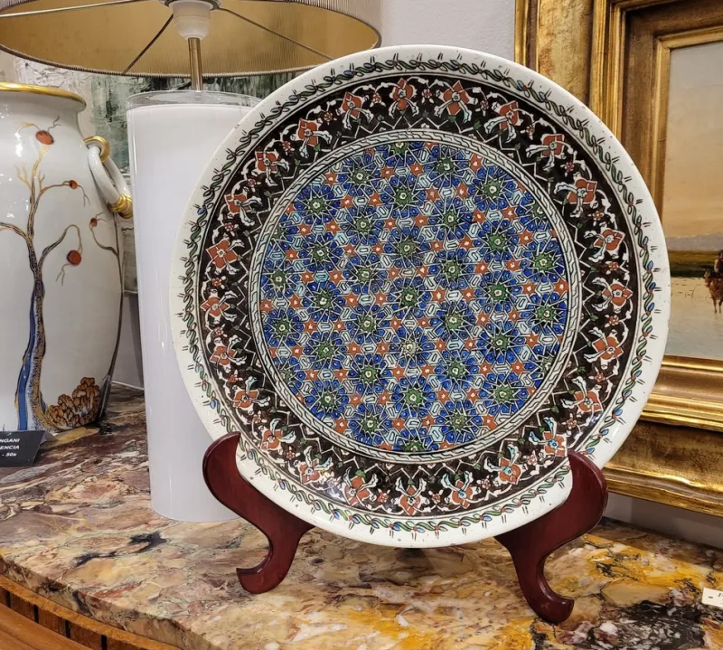 Pamono Turkish Ceramic Dish, 1950s> Dinner Plates & Bowls