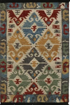 Pamono Turkish Style Rug with Polychromatic Geometric Patterns from R&K Principal Jahanshah Nazmiyal> Carpets & Textiles|Carpets & Textiles