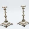 Pamono Turned Silver Candlesticks with Embossed Floral Motifs, Set of 2> Candleholders