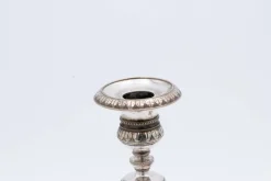 Pamono Turned Silver Candlesticks with Embossed Floral Motifs, Set of 2><noscript><img width=