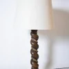Sale Pamono Turned Wood Laurel Column Lamp, 19th Century