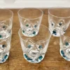 Pamono Turquoise Crystal Whiskey Tumbler Set from Lalique, 1950s, Set of 7> Glassware