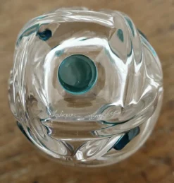 Pamono Turquoise Crystal Whiskey Tumbler Set from Lalique, 1950s, Set of 7><noscript><img width=