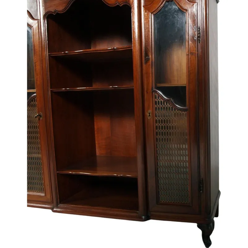 Clearance Pamono Tuscan Baroque Style Walnut Display Sideboard with Brass Grilles by Michele Bonciani, 1940s