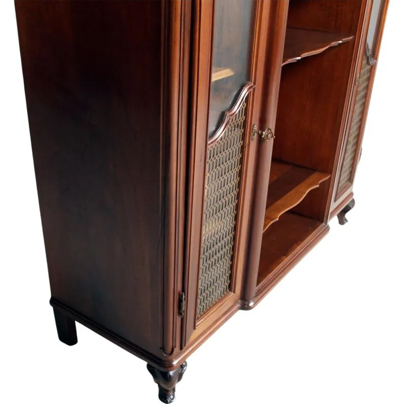 Clearance Pamono Tuscan Baroque Style Walnut Display Sideboard with Brass Grilles by Michele Bonciani, 1940s