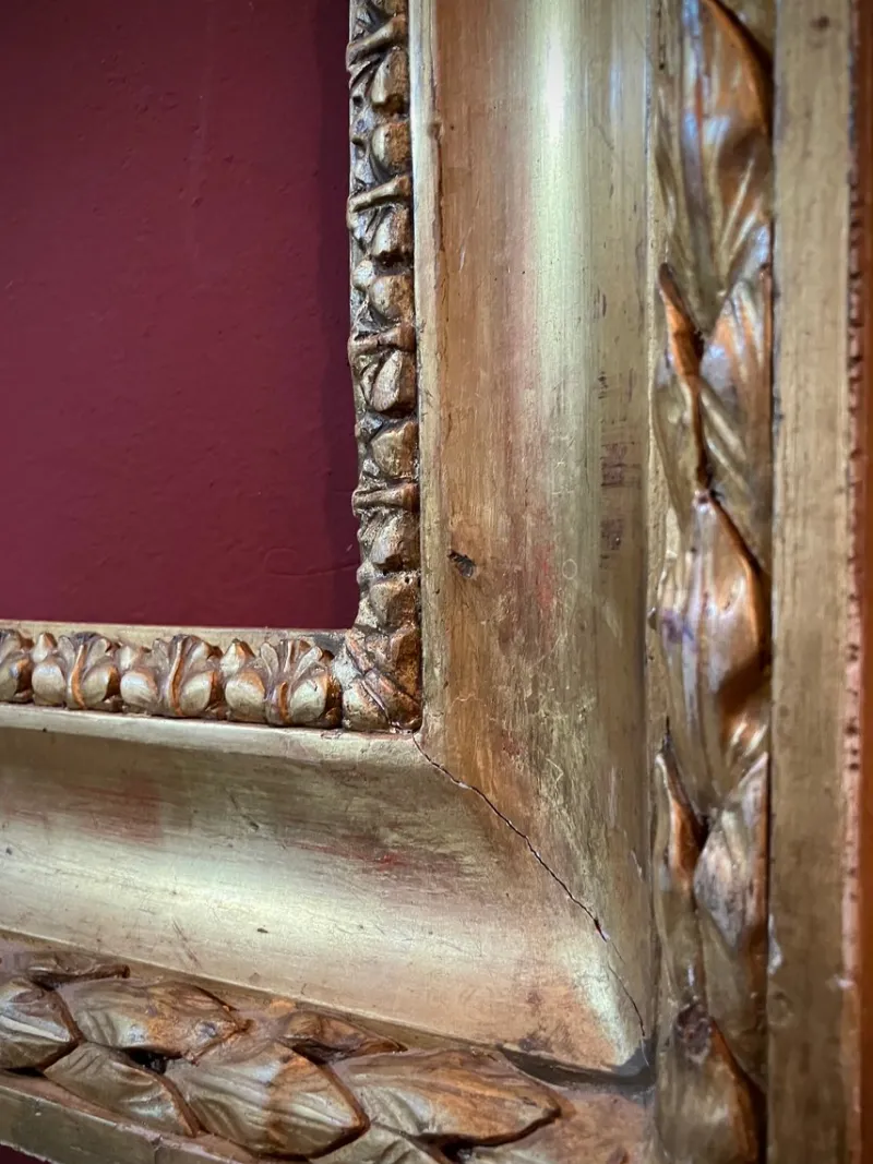 Pamono Tuscan Empire Carved Gold Leaf Gilt Frame, Italy, 19th Century> Mirrors