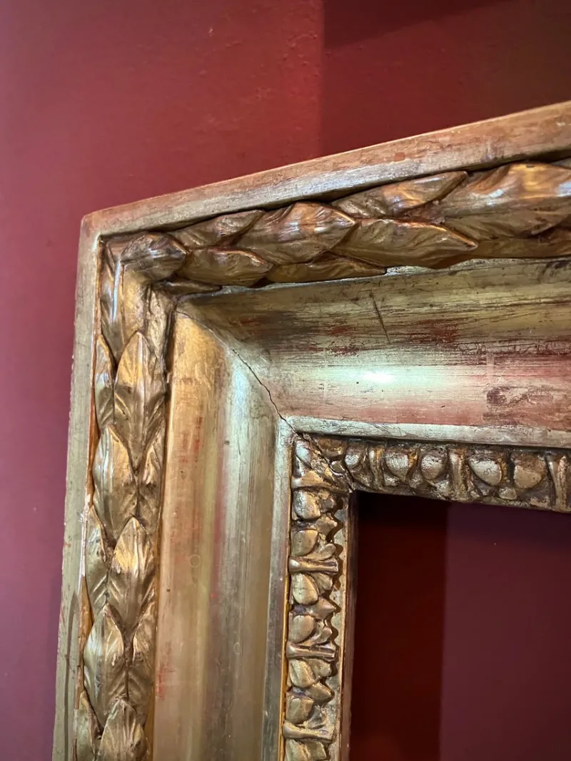 Pamono Tuscan Empire Carved Gold Leaf Gilt Frame, Italy, 19th Century> Mirrors