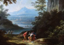 Pamono Two Arcadic Landscapes - J.F. Van Bloemen (follower of) - Oil on Canvas 18th Century> Old Masters