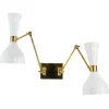 Outlet Pamono Two Arms Adjustable Articulated Sconce by Silvio Piattelli