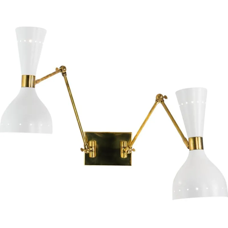 Outlet Pamono Two Arms Adjustable Articulated Sconce by Silvio Piattelli
