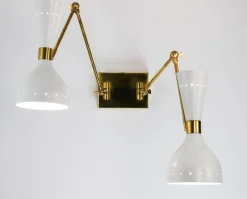 Outlet Pamono Two Arms Adjustable Articulated Sconce by Silvio Piattelli