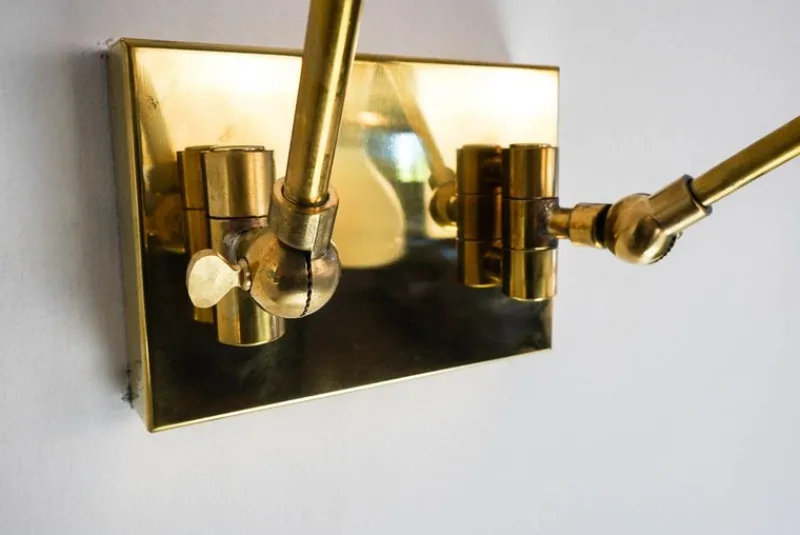 Outlet Pamono Two Arms Adjustable Articulated Sconce by Silvio Piattelli