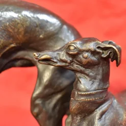 Pamono Two Bronze Greyhound Dogs by Pierre-Jules Mene, 1810-1879><noscript><img width=