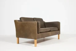 Clearance Pamono Two-Seater Sofa in Leather from Vemb, 1980s