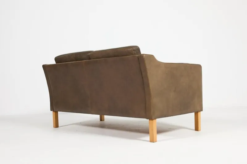 Clearance Pamono Two-Seater Sofa in Leather from Vemb, 1980s