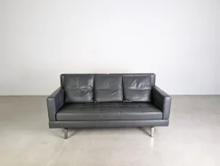 Pamono Two-Seater Sofa in Leather by Amberg for Brühl><noscript><img width=