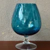 Pamono Two-Tone Blue and Clear Glass Cup from Empoli, 1970s> Glassware