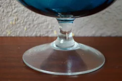 Pamono Two-Tone Blue and Clear Glass Cup from Empoli, 1970s><noscript><img width=