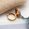 Pamono Two-Tone Gold Hoop Earrings with Brilliant-Cut Diamonds, Set of 2> Earrings