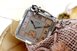 Pamono Two-Tone Gold Square Pocket Watch from Longines> Watches