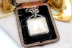 Pamono Two-Tone Gold Square Pocket Watch from Longines><noscript><img width=