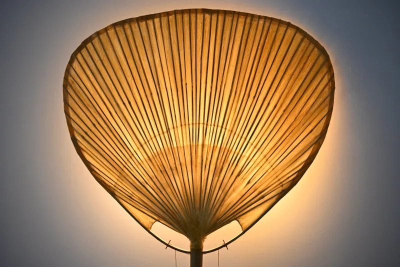 Pamono Uchiwa Floor Lamp by Ingo Maurer for Design M, 1970s> Floor Lamps