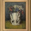 Best Pamono Ugo Galetti, Vase of Flowers, 20th Century, Oil on Canvas, Framed