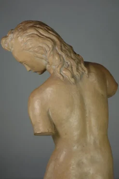 Pamono Ugo Zaccagnini, Art Deco Sculpture of Nude Woman, 1930s, Earthenware><noscript><img width=