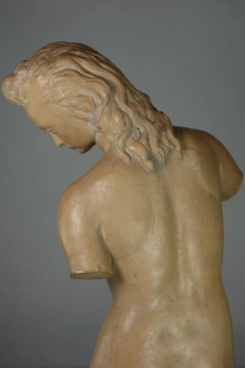 Pamono Ugo Zaccagnini, Art Deco Sculpture of Nude Woman, 1930s, Earthenware> Art Deco