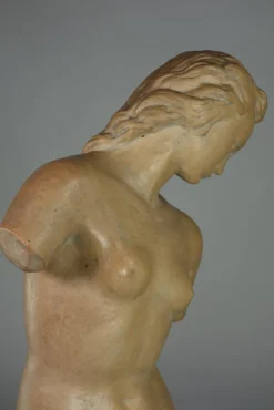 Pamono Ugo Zaccagnini, Art Deco Sculpture of Nude Woman, 1930s, Earthenware><noscript><img width=