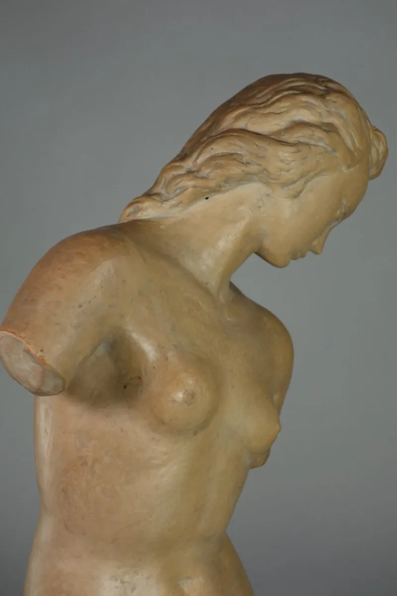 Pamono Ugo Zaccagnini, Art Deco Sculpture of Nude Woman, 1930s, Earthenware> Art Deco