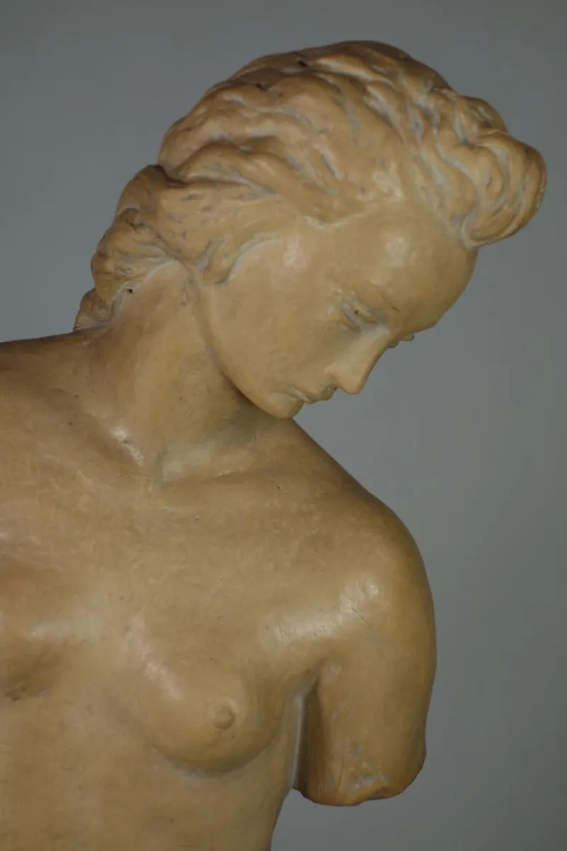 Pamono Ugo Zaccagnini, Art Deco Sculpture of Nude Woman, 1930s, Earthenware> Art Deco