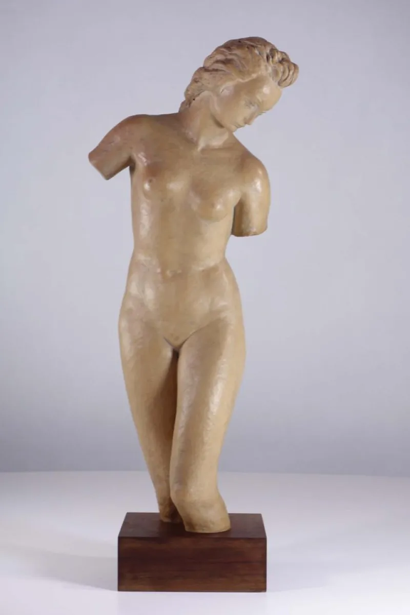 Pamono Ugo Zaccagnini, Art Deco Sculpture of Nude Woman, 1930s, Earthenware> Art Deco