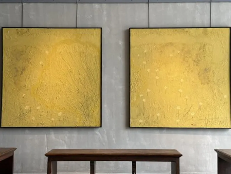 Pamono Ullate, No. 7 Diptych, Mixed Media Paintings, Set of 2> Abstraction