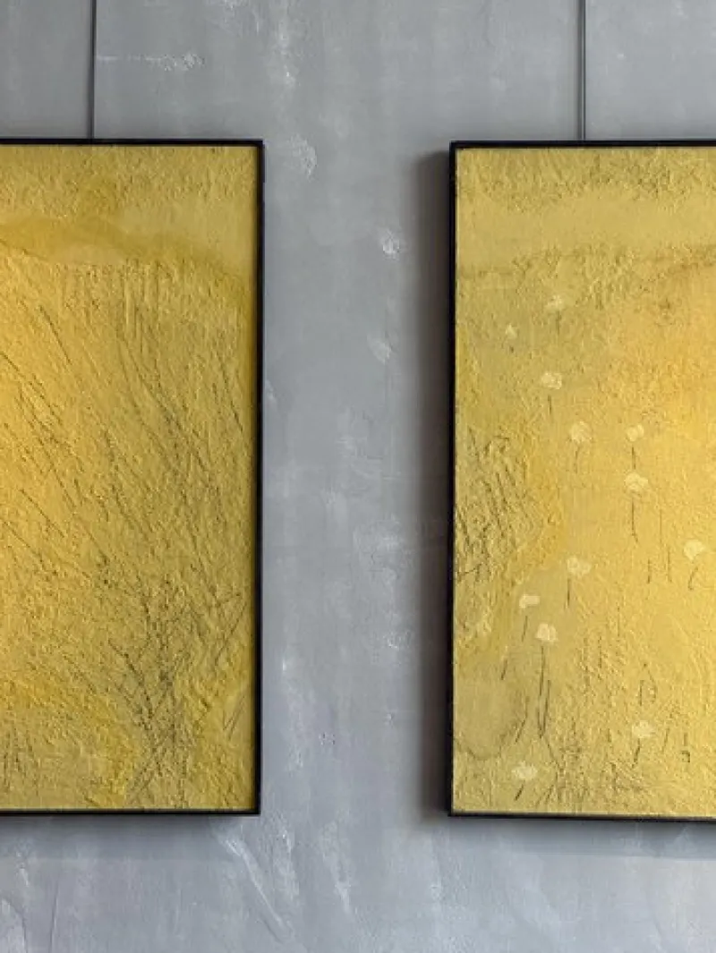 Pamono Ullate, No. 7 Diptych, Mixed Media Paintings, Set of 2> Abstraction