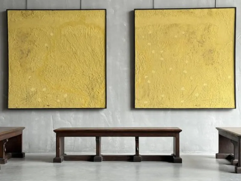 Pamono Ullate, No. 7 Diptych, Mixed Media Paintings, Set of 2> Abstraction