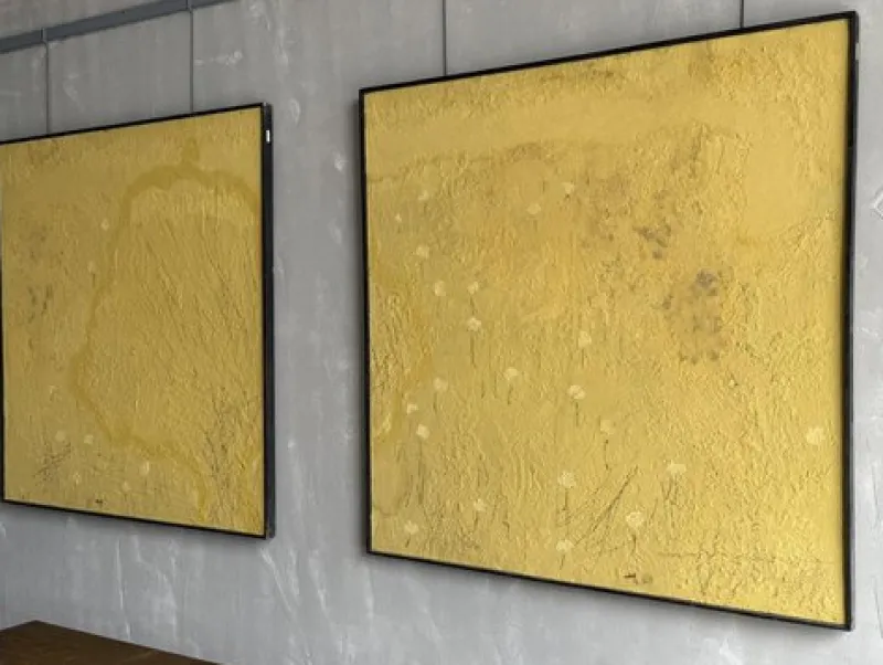 Pamono Ullate, No. 7 Diptych, Mixed Media Paintings, Set of 2> Abstraction