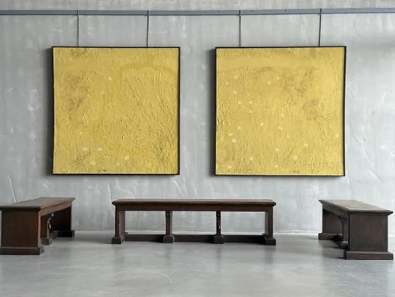 Pamono Ullate, No. 7 Diptych, Mixed Media Paintings, Set of 2> Abstraction