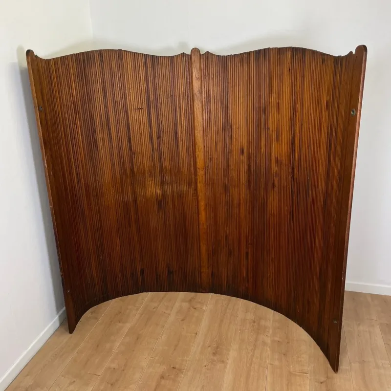 Pamono Undulating Screen with Pine Slats, 1930> Room Dividers & Screens